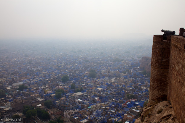 looking down onto the blue city / jodhpur, india