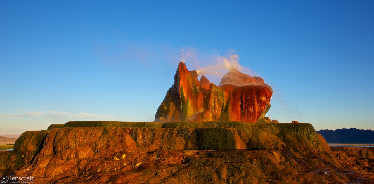 fly geyser at sunset / fly ranch, nevada