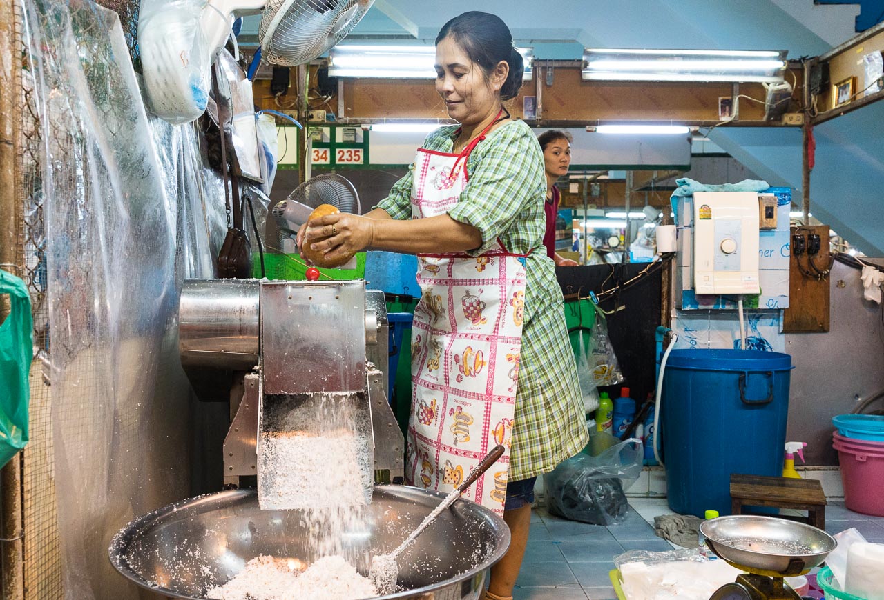 shredding the coconut / hua hin, thailand