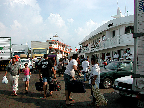 The main dock in Manaus, with our ship to the right