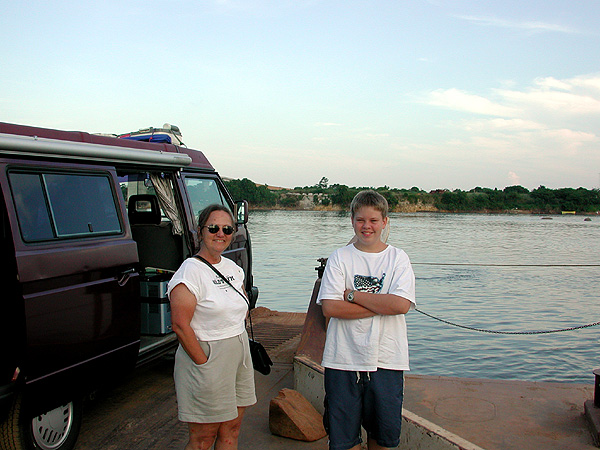 Jeanne and Shay crossing the Rio Branco